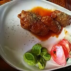 3色野菜の肉巻き★ケチャップあん